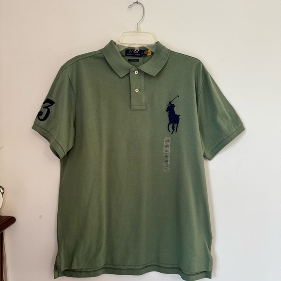 Ralph Lauren Sage Polo with Navy Logo - Picture 2 of 6